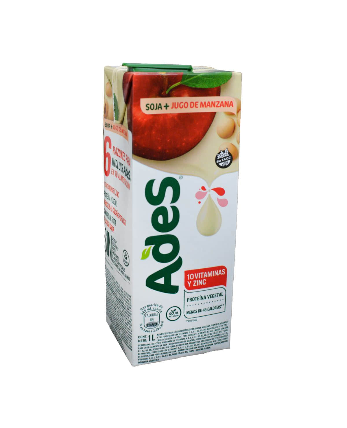 Jugo Ades A Base de Soja Manzana 1 Lt